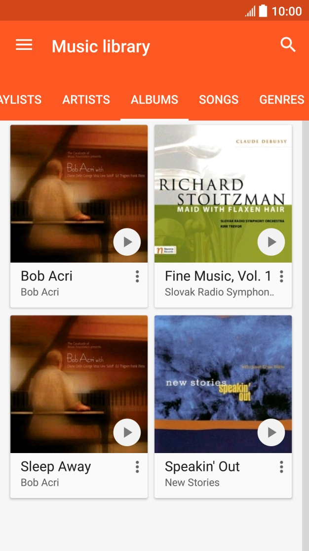 Press the required category and go to the required audio file.