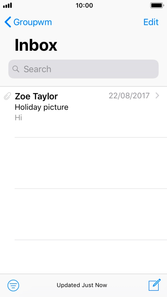 Press the new email icon.
