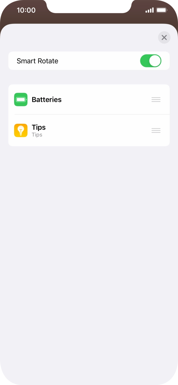 Press the indicator next to 