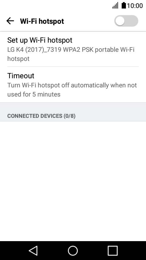Press Set up Wi-Fi hotspot.