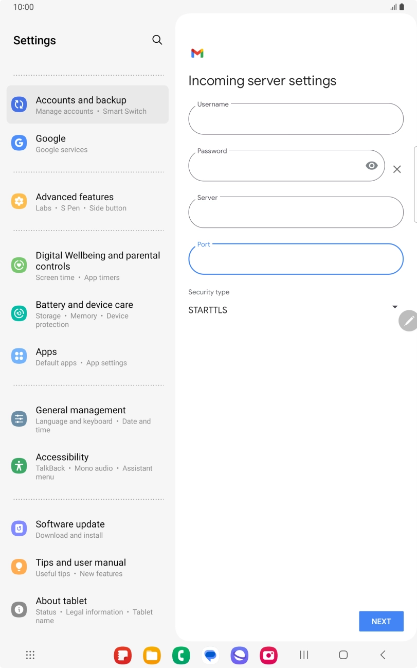 Press the drop down list below 