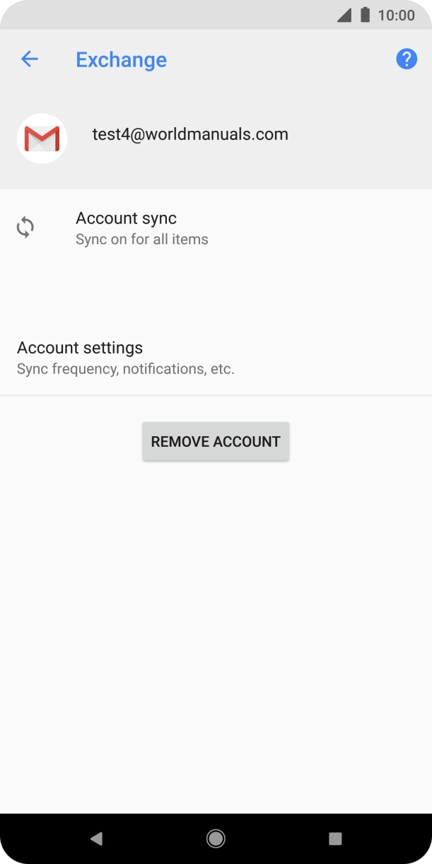 Press REMOVE ACCOUNT.
