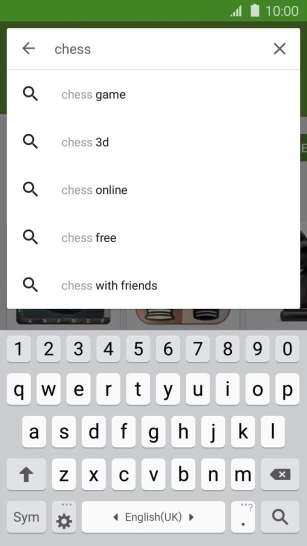 Key in the name or subject of the required app and press the search icon.