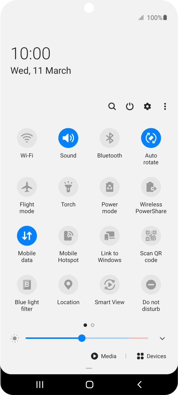 Press the settings icon.