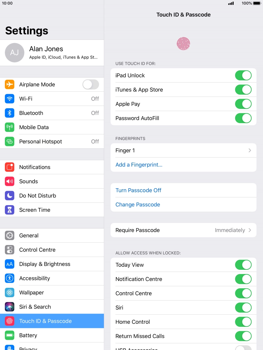 Press the indicator next to 