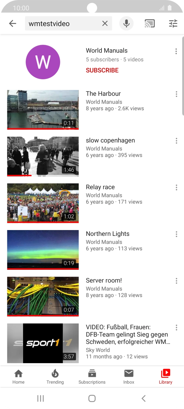 Press the required video clip.