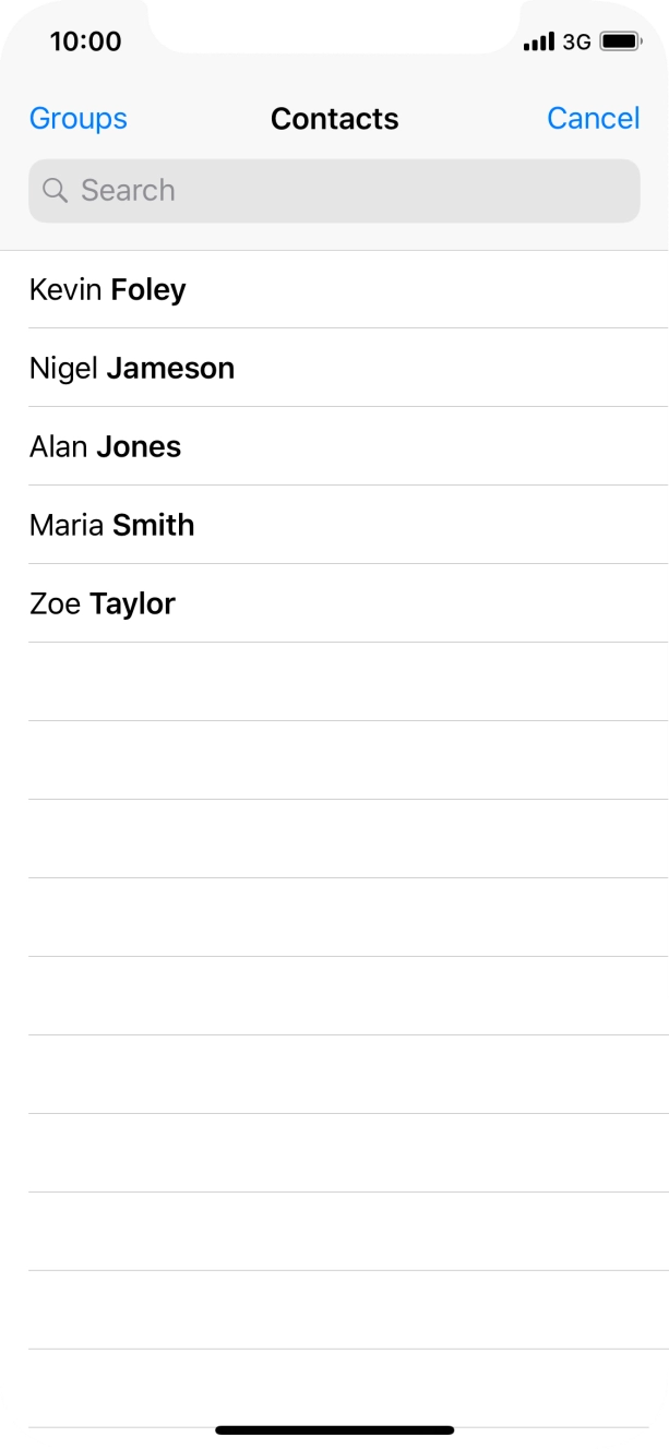 Press the required contact.