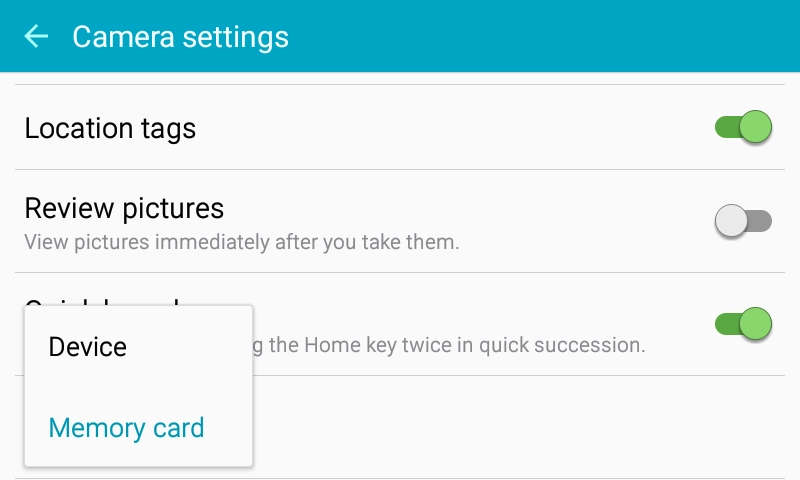 Press Device to save your pictures in the phone memory.