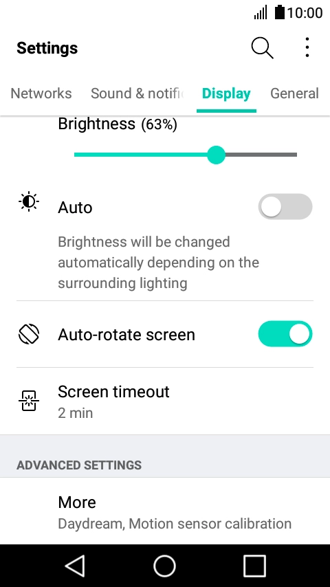 Press Screen timeout.
