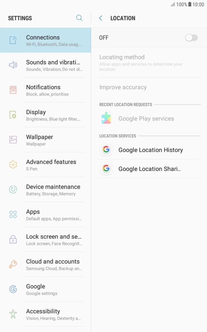 Press the indicator to turn the function on or off.