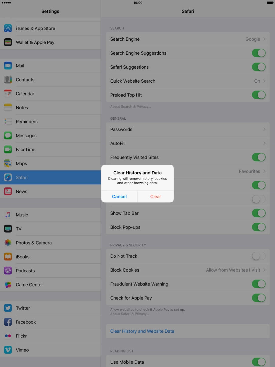 Press Clear. Press Clear.