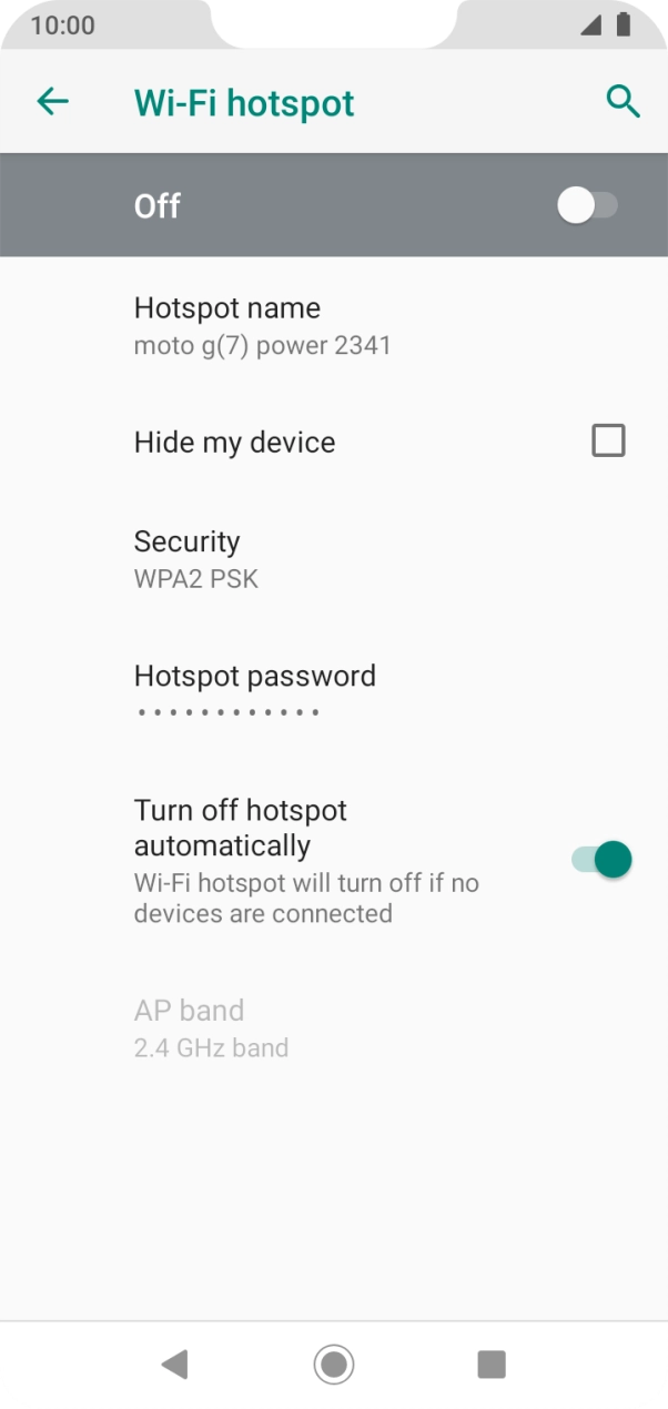 Press Hotspot password.