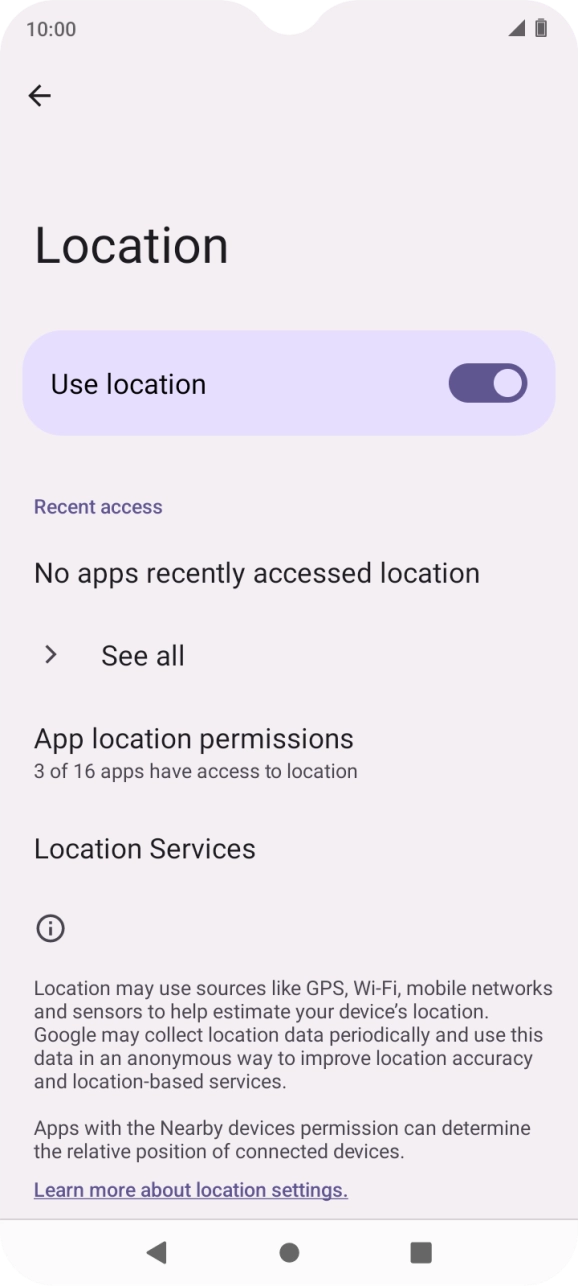 Press App location permissions.