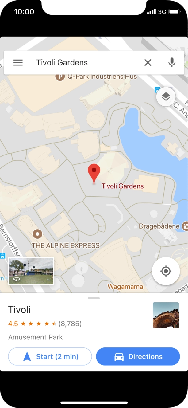 Press the destination at the bottom of the screen.