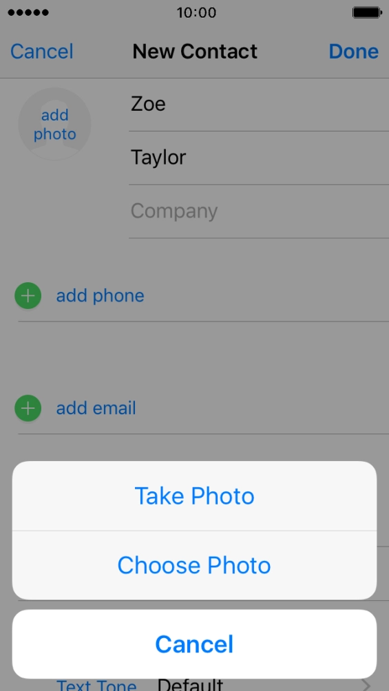 Press Choose Photo and go to the required folder.