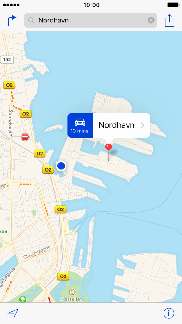 Press the navigation icon next to the required destination.