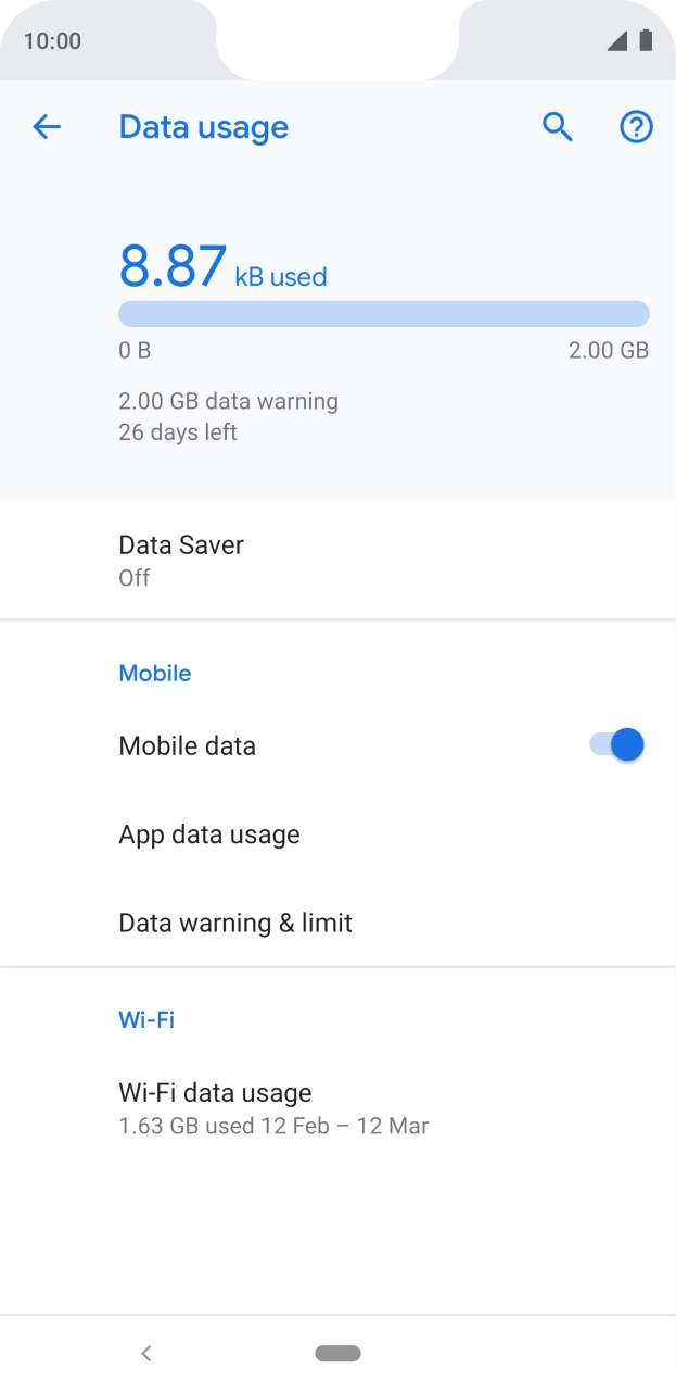 The total data usage is displayed.