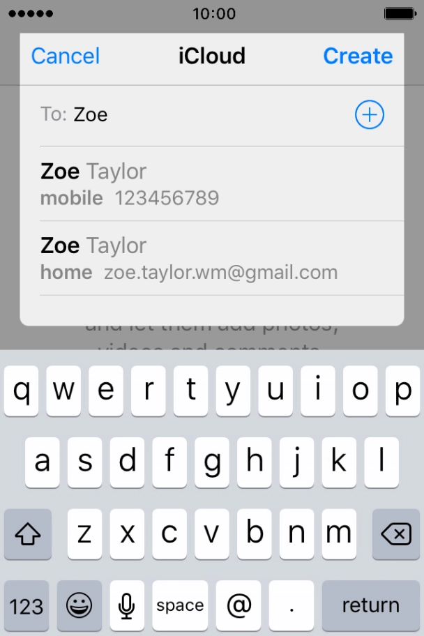 Press the required contact.