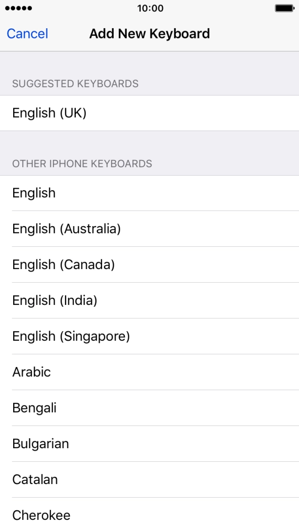 Press the required language to add it.