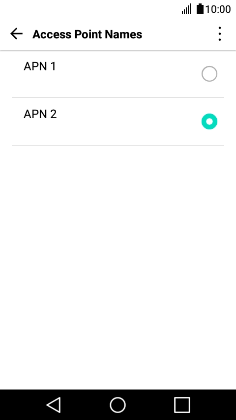 Press the field next to the data connection to activate it.