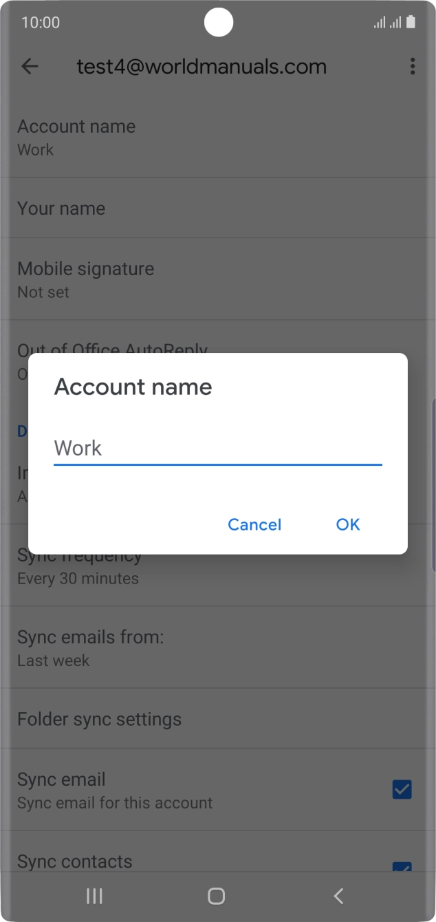 Key in the required name and press OK.