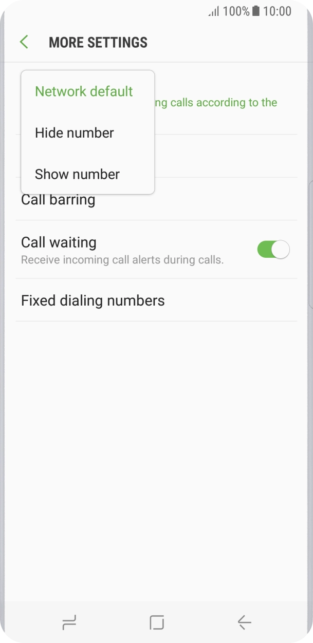 Press Show number to turn on caller identification.