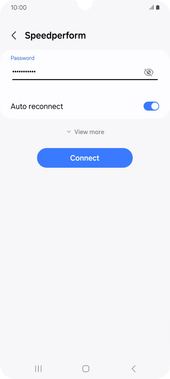Key in the password for the Wi-Fi network and press Connect.