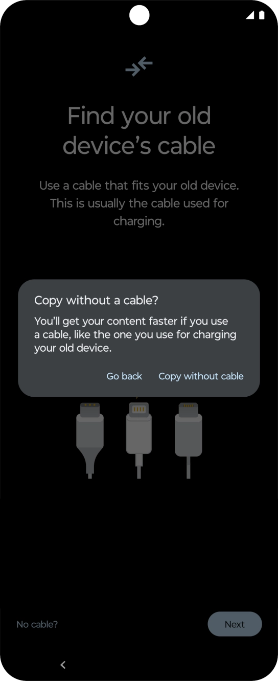 Press Copy without cable.