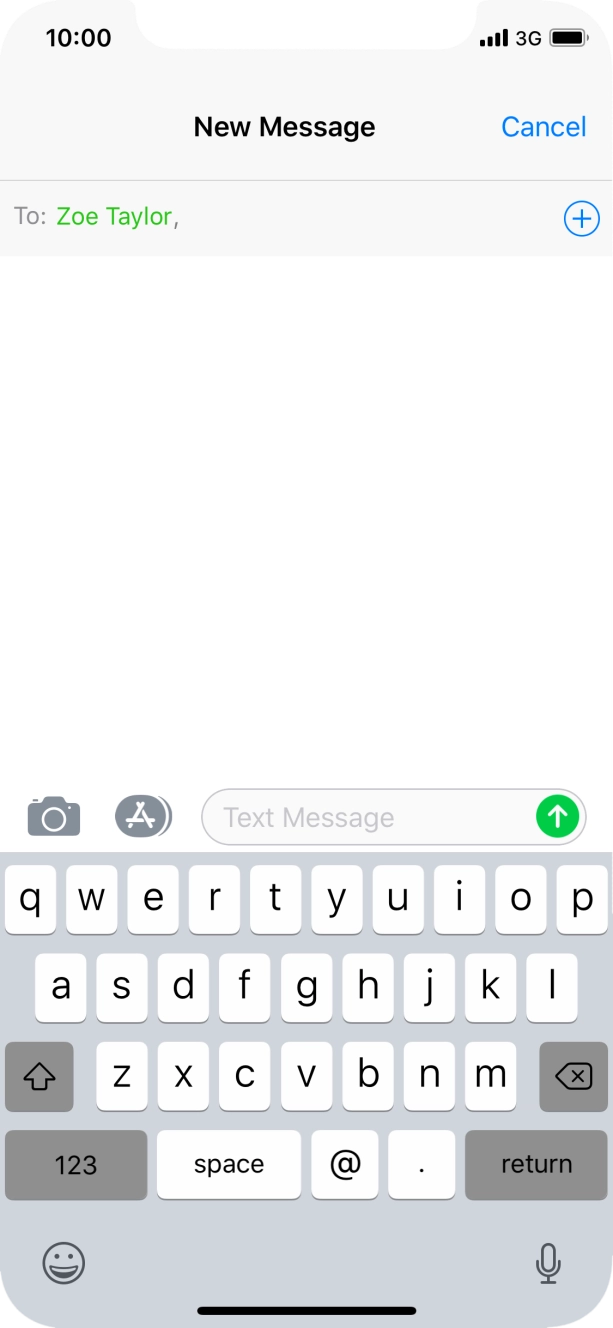 Press the text input field and write the required text.