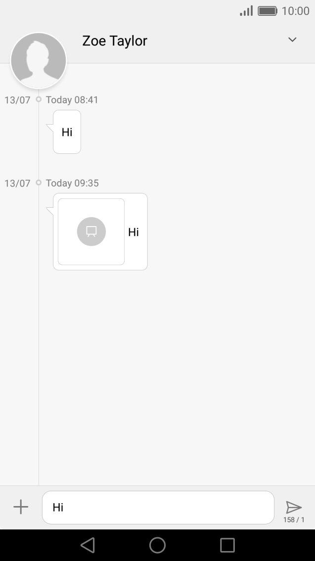 Write the required text and press the send icon.