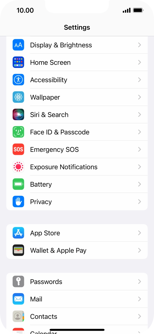 Press Face ID & Passcode.