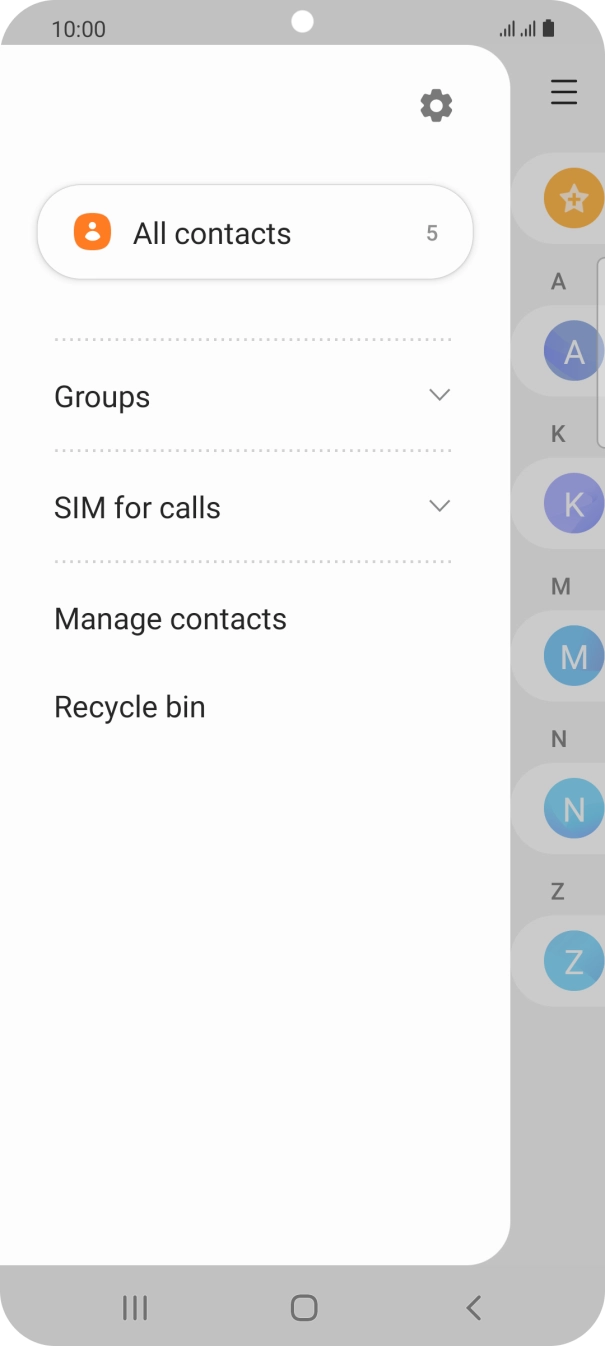 Press Manage contacts.