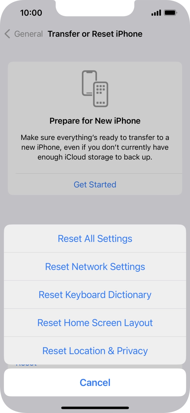 Press Reset All Settings.