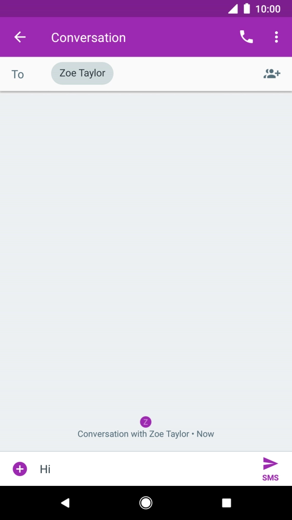 Press the send icon when you've finished your text message. Press the send icon when you've finished your text message.