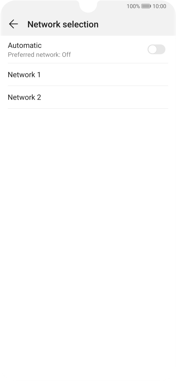 If you want to select a network automatically, press the indicator next to 
