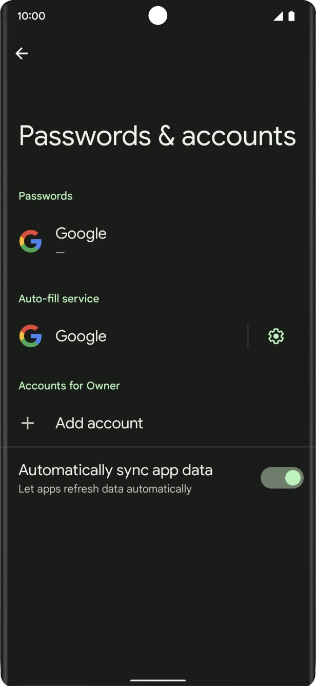 Press Add account. Press Add account.