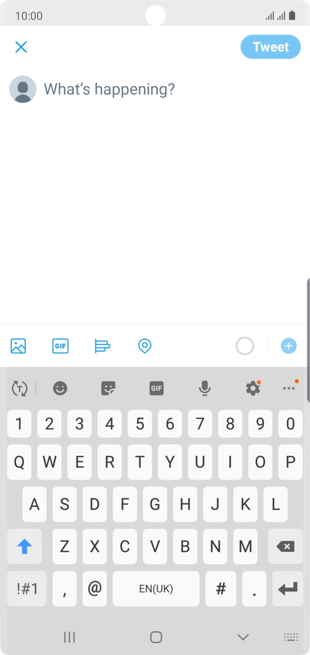 Press the text input field.