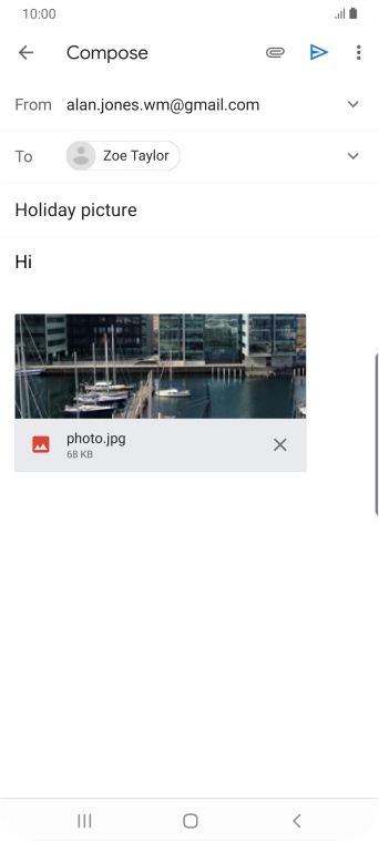 Press the send icon when you've finished your email. Press the send icon when you've finished your email.