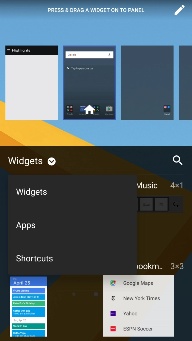 Press the required category.