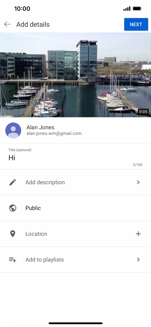 Key in the required text and press NEXT.