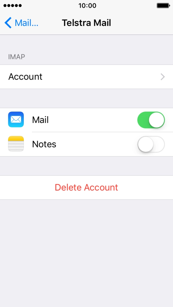 Press the required email account.