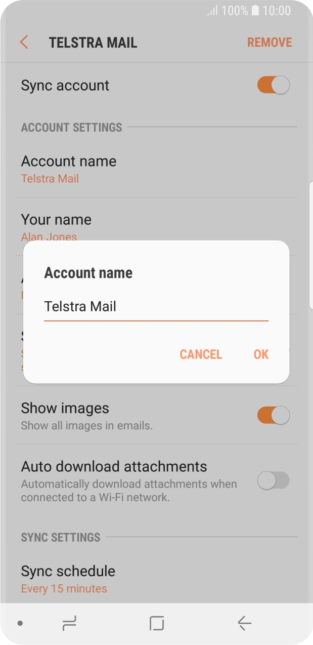 Key in the required name and press OK.