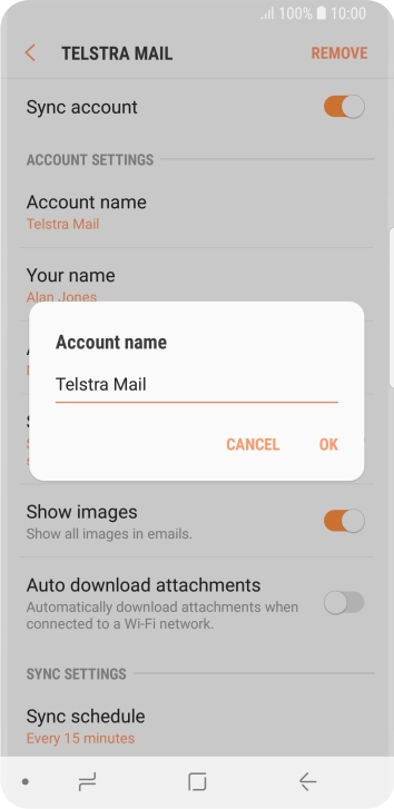 Key in the required name and press OK. Key in the required name and press OK.