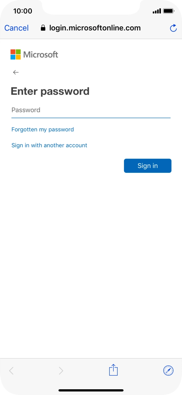 Press Password and key in the password for your email account.