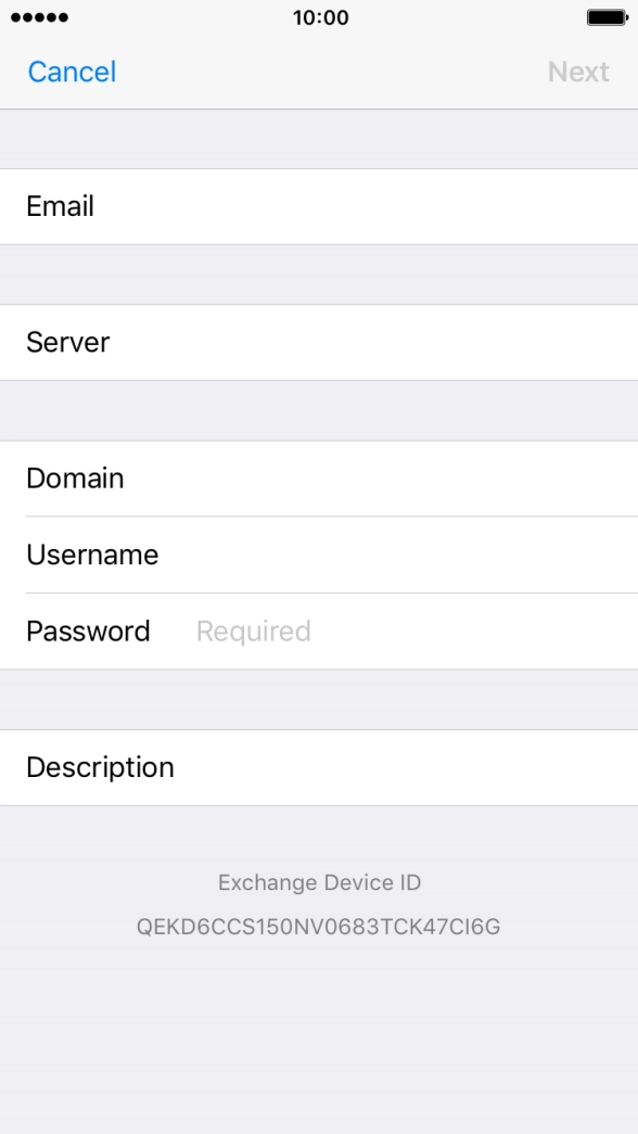 Press Password and key in the password for your email account. Press Password and key in the password for your email account.