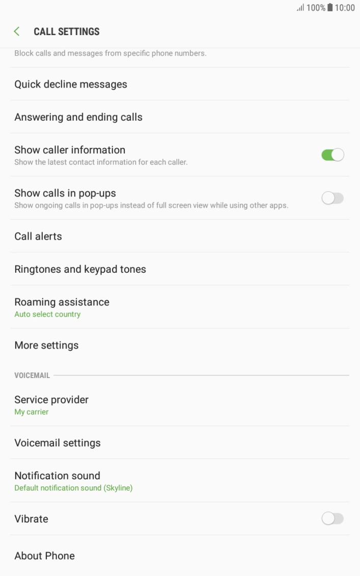 Press More settings.