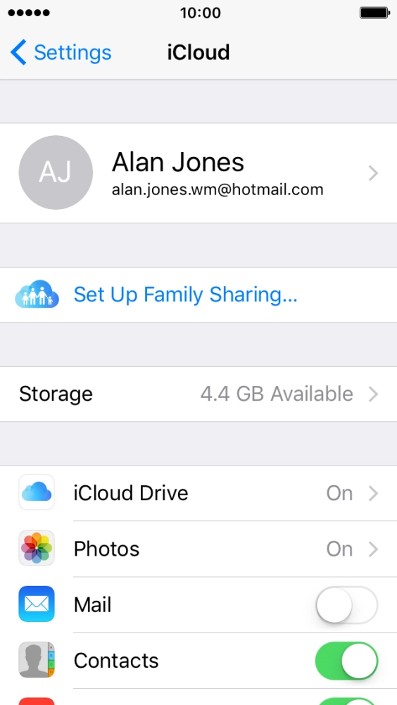Press iCloud Drive.