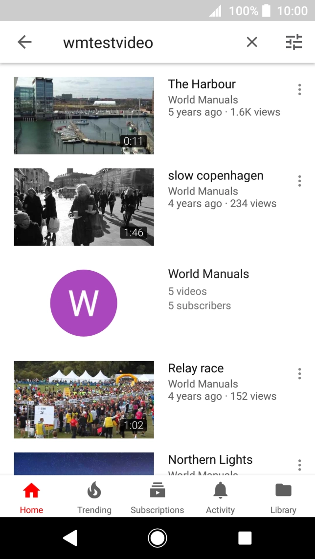 Press the required video clip.
