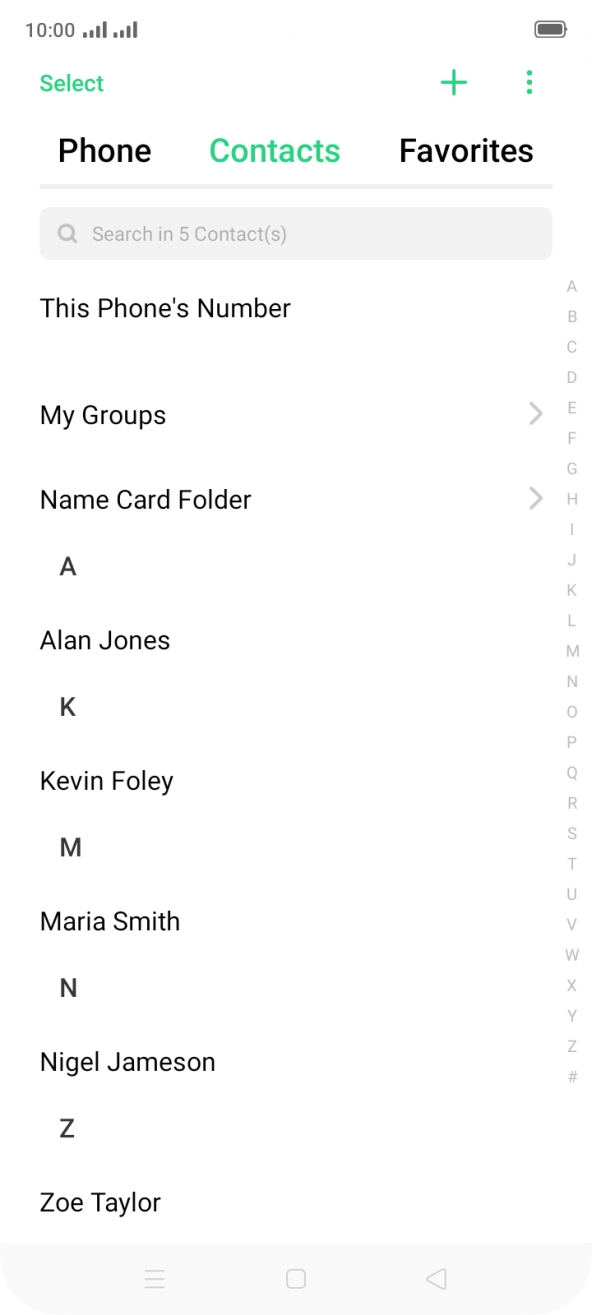 Press the new contact icon.