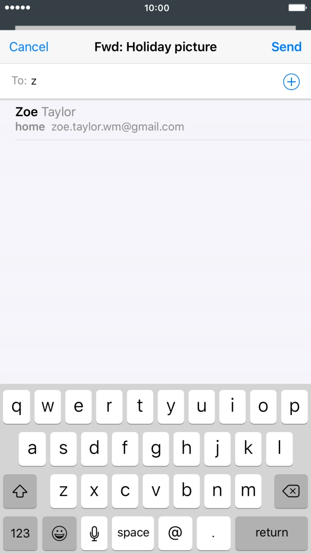 Key in the first letters of the recipient's name and press the required contact.